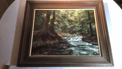 Brook in The Forest Painting by Ann Klaus 30 1/2 x 36. 30 1/2 x 36
