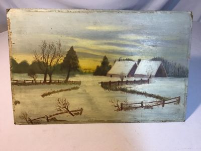 Vintage Oil on Board Measures 18.5x12. Measures 18.5x12