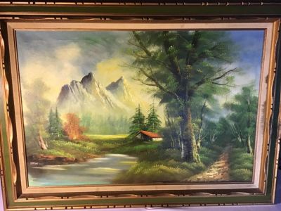Oil on Canvass by Freeman Frame measures. Frame measures 44x32 Slight aging on canvass