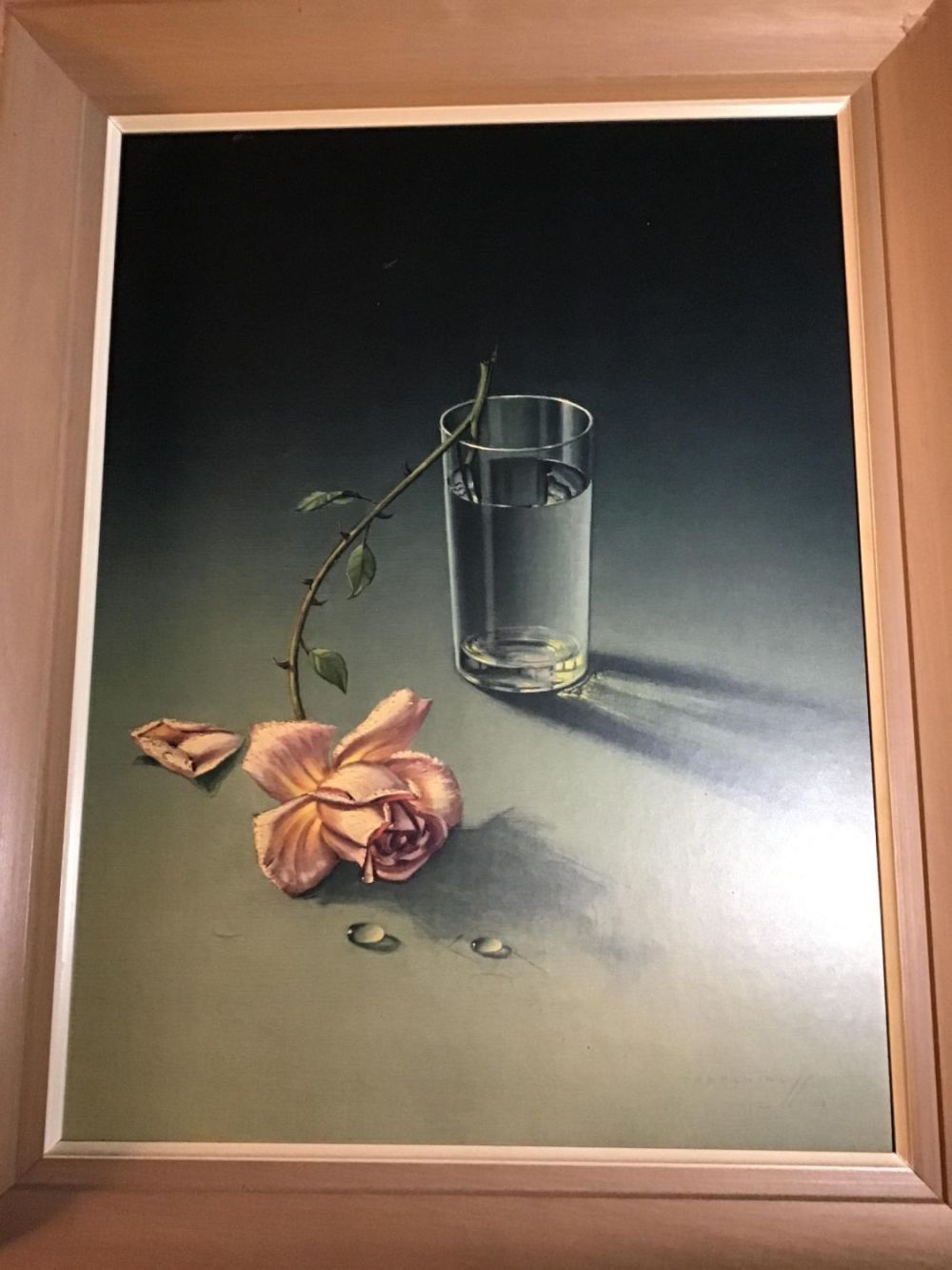 Lot 154: Vintage Print "Broken Rose" Frame measures 29x22 inches