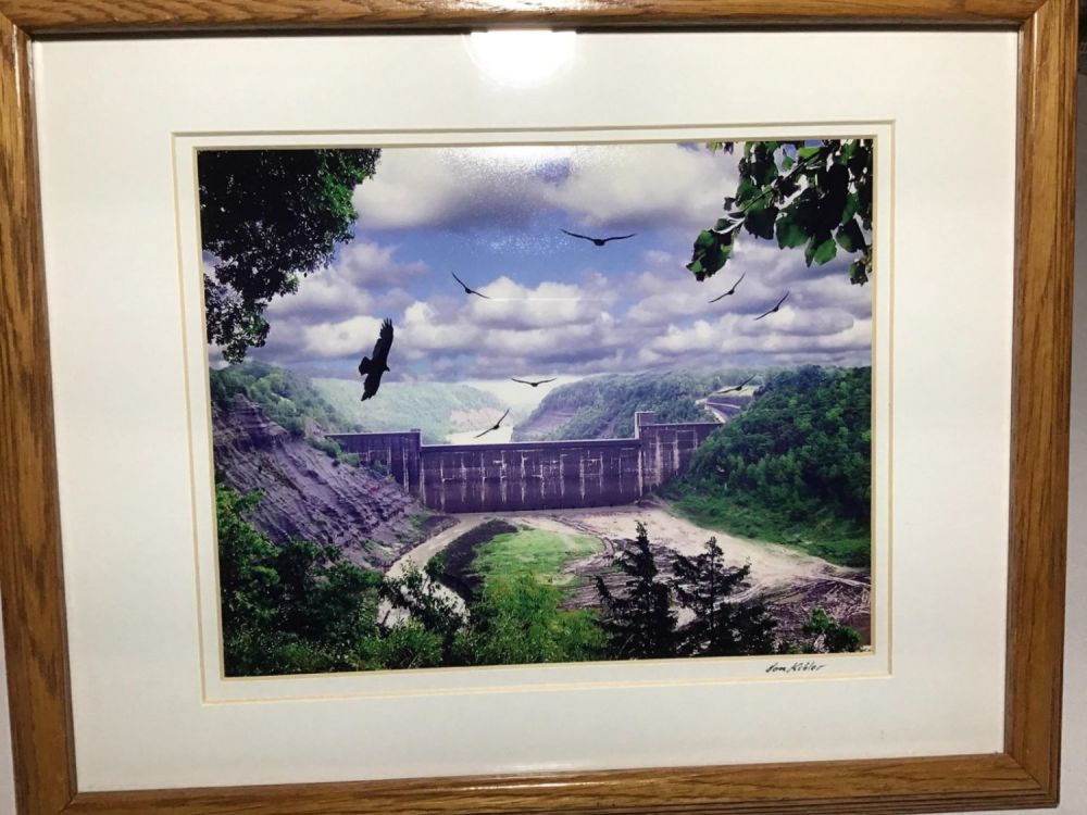 Lot 156: The Dam Print by Don Kibler Frame measures 16 by 12.5