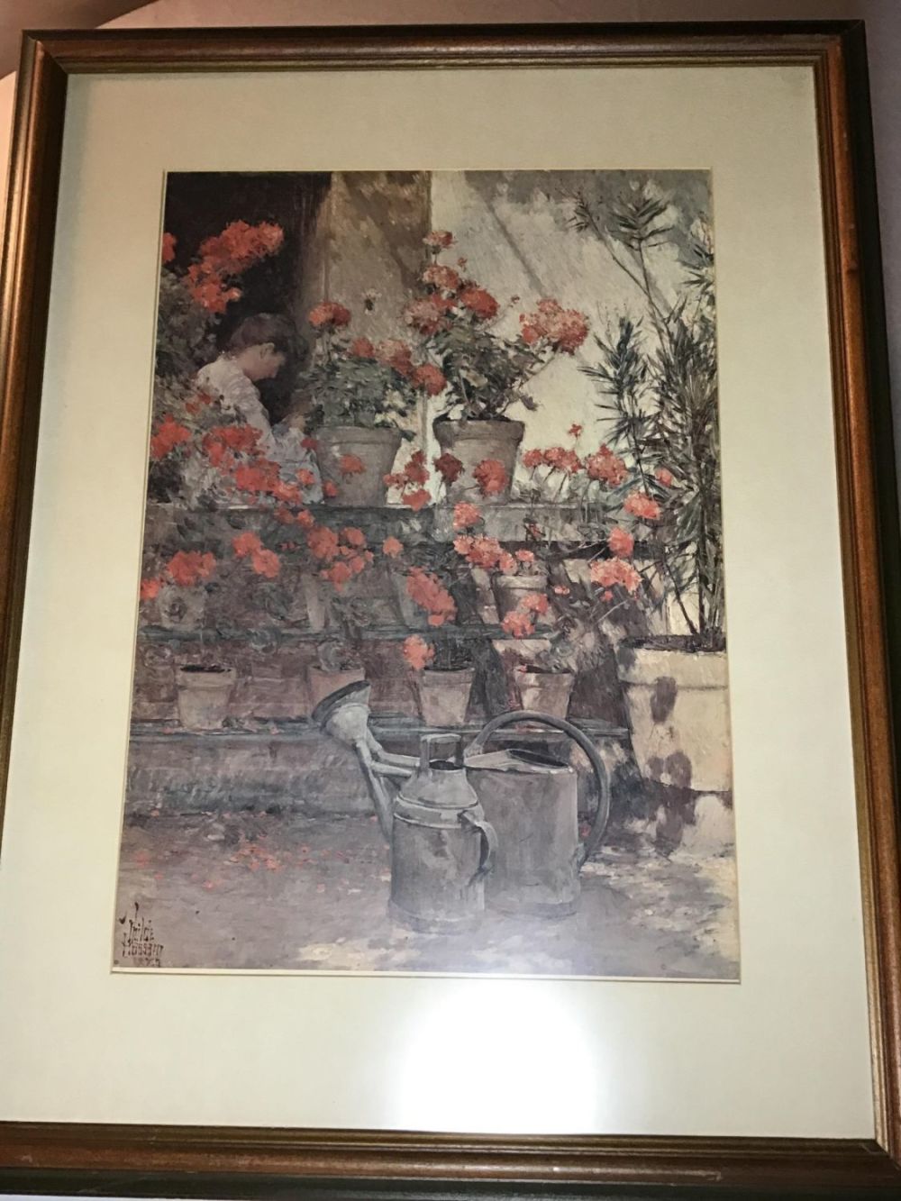 Lot 161: Print of Watercolor from 1879 Frame measures 29 by 23