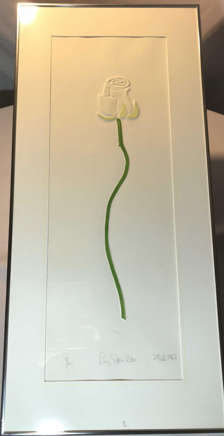 Lot 171: LE Signed "Long Stem Rose" Pressed Art 1982 Limited