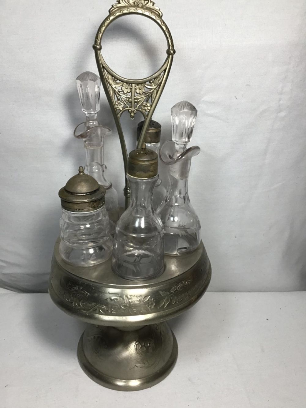 Lot 161: Vintage Cruet Set Measures 16 inches tall