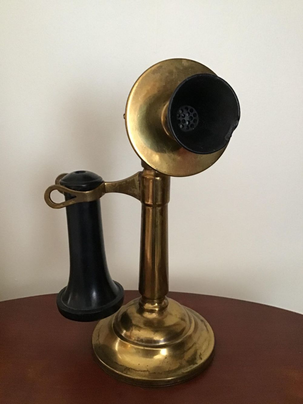 Lot 166: Early Candlestick Phone -The Frontier Telephone Co Brass Base , Says Buffalo, NY