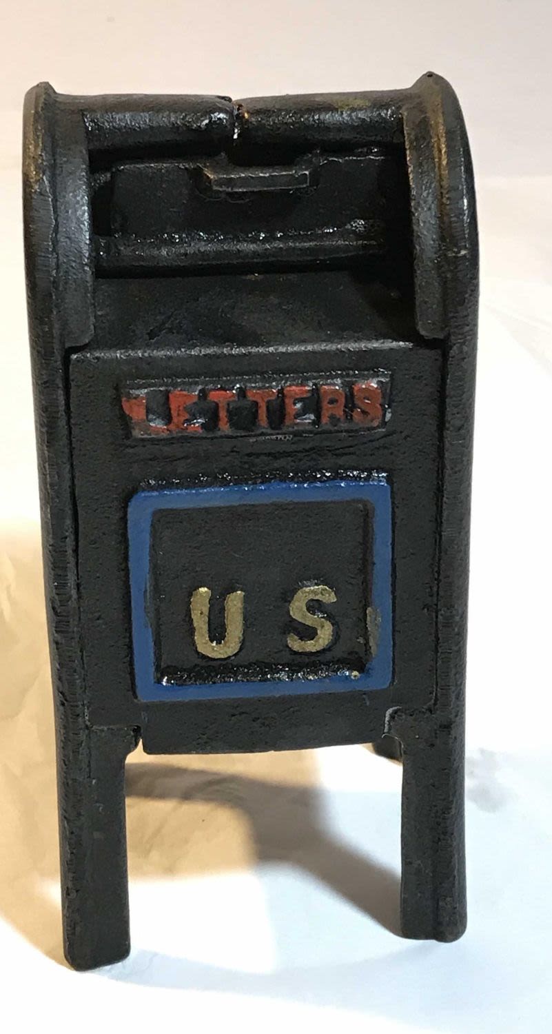 Lot 181: Cast Iron Mailbox Bank  Approximately 5