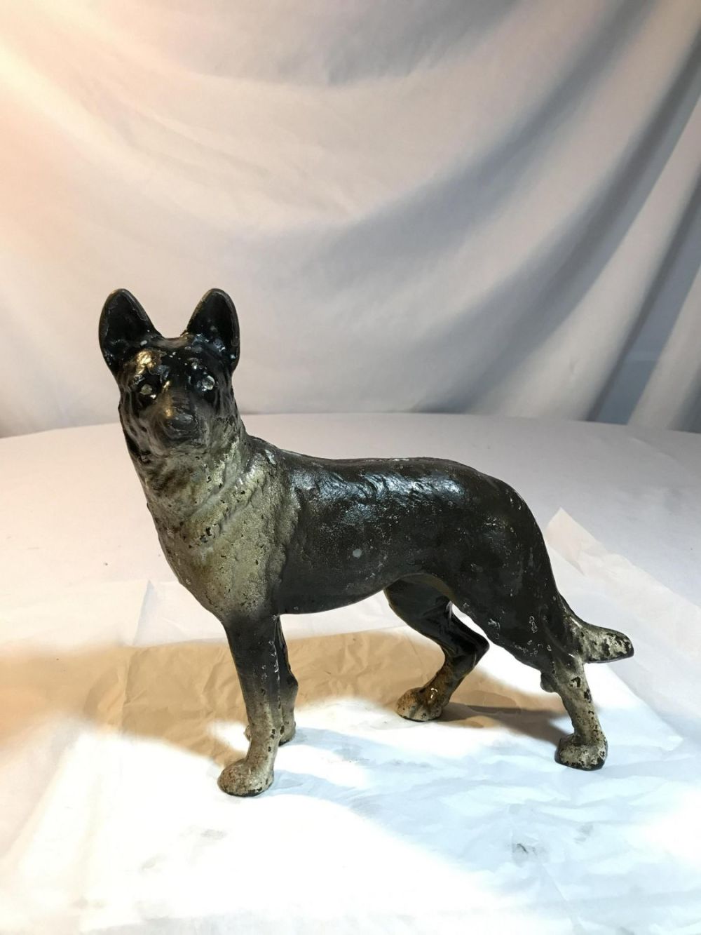 Lot 186: Vintage Metal German Shepherd Door Stop Approximately 10" long
