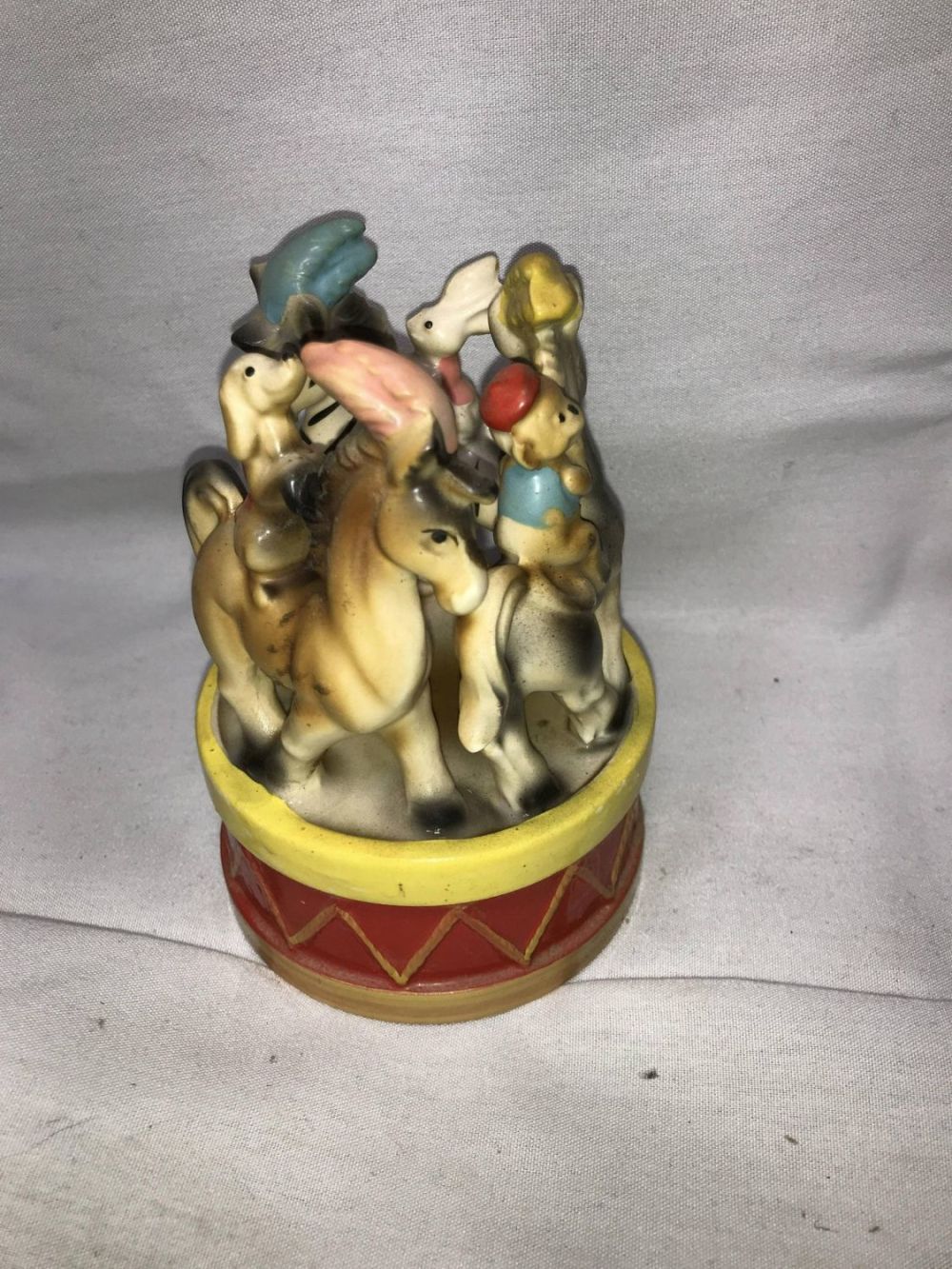 Lot 304: Vintage Carousel Music Box works Measures 6 inches tall
