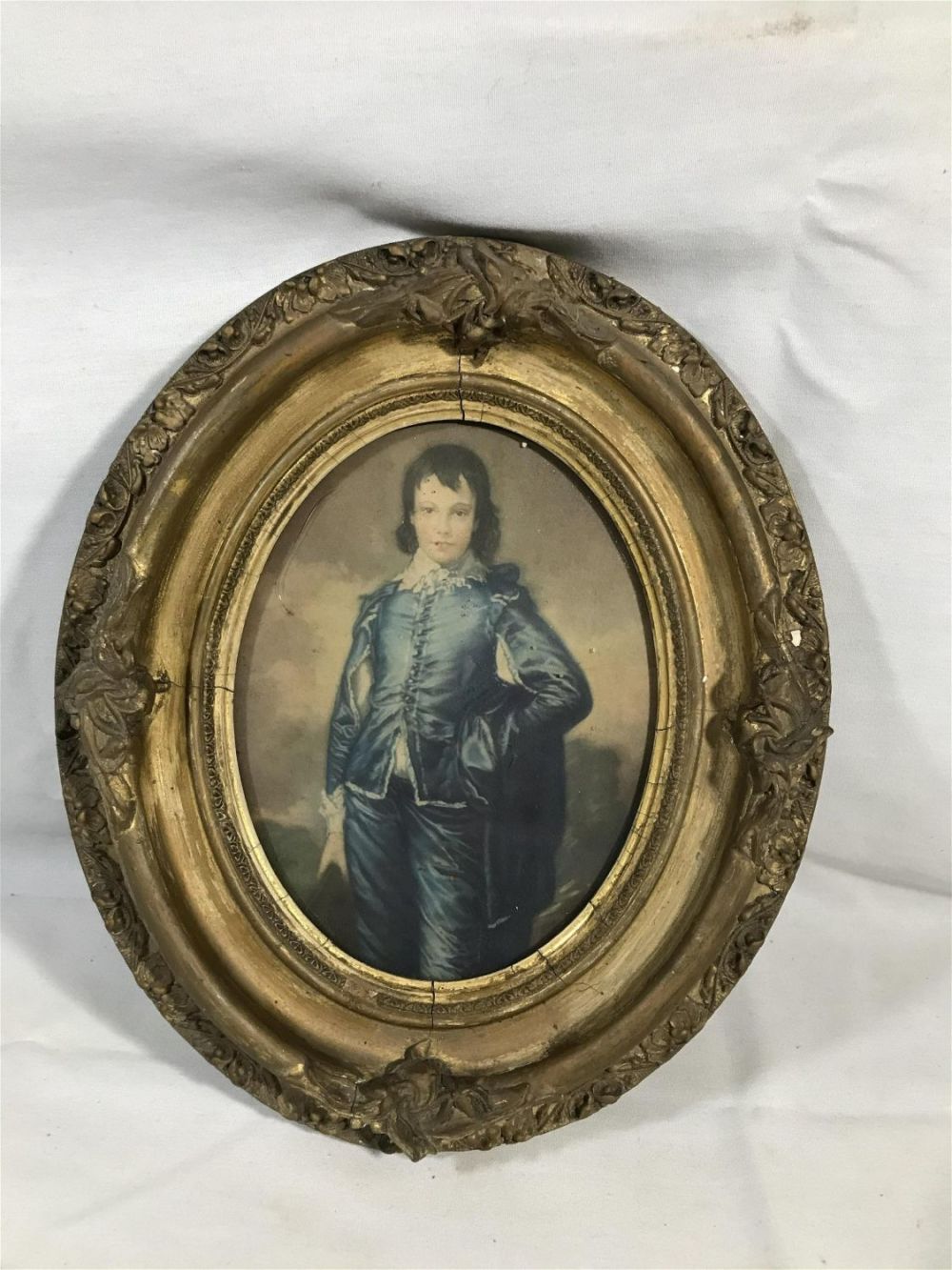 Lot 152: Victorian oval framing of Boy Blue Measurements are 10 1/2 across by 13 inches in height depth of