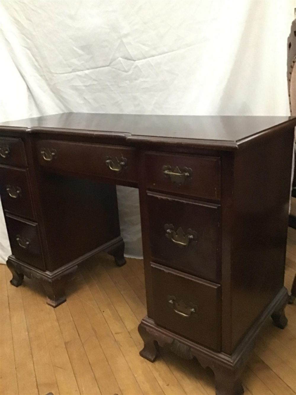 Lot 200: Vintage  Mahogany students desk, Length is 46 inches , depth 17 x 30 Height