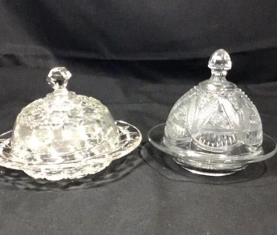 Lot 224: Vintage Crystal Butter Dishes .