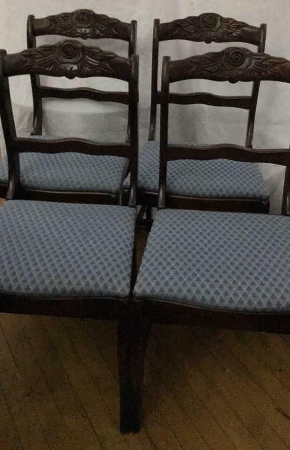Lot 227: Vintage Liberty Flower Top Chairs (4) .