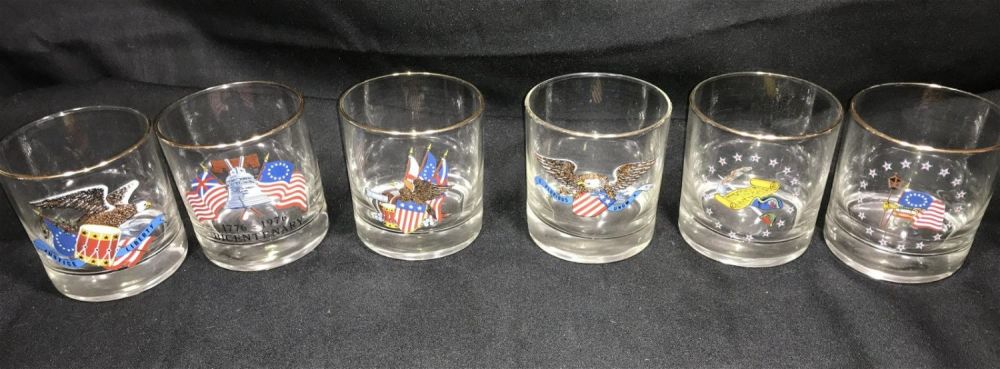 Lot 235: Bicentennial Tumblers (6) Each measures 3.5 inches tall