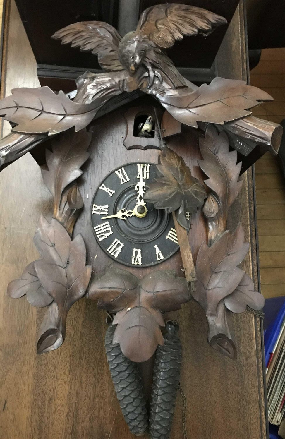 Lot 250: American Cuckoo Clock w/ wieghts .
