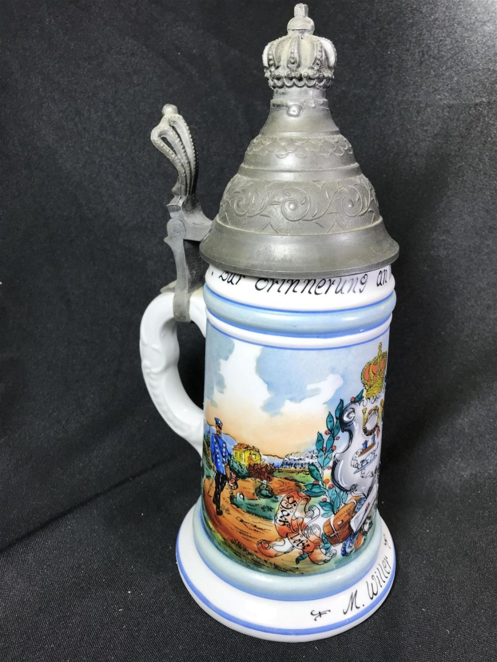 Lot 161: German Beer Stein Measures 11 inches tall