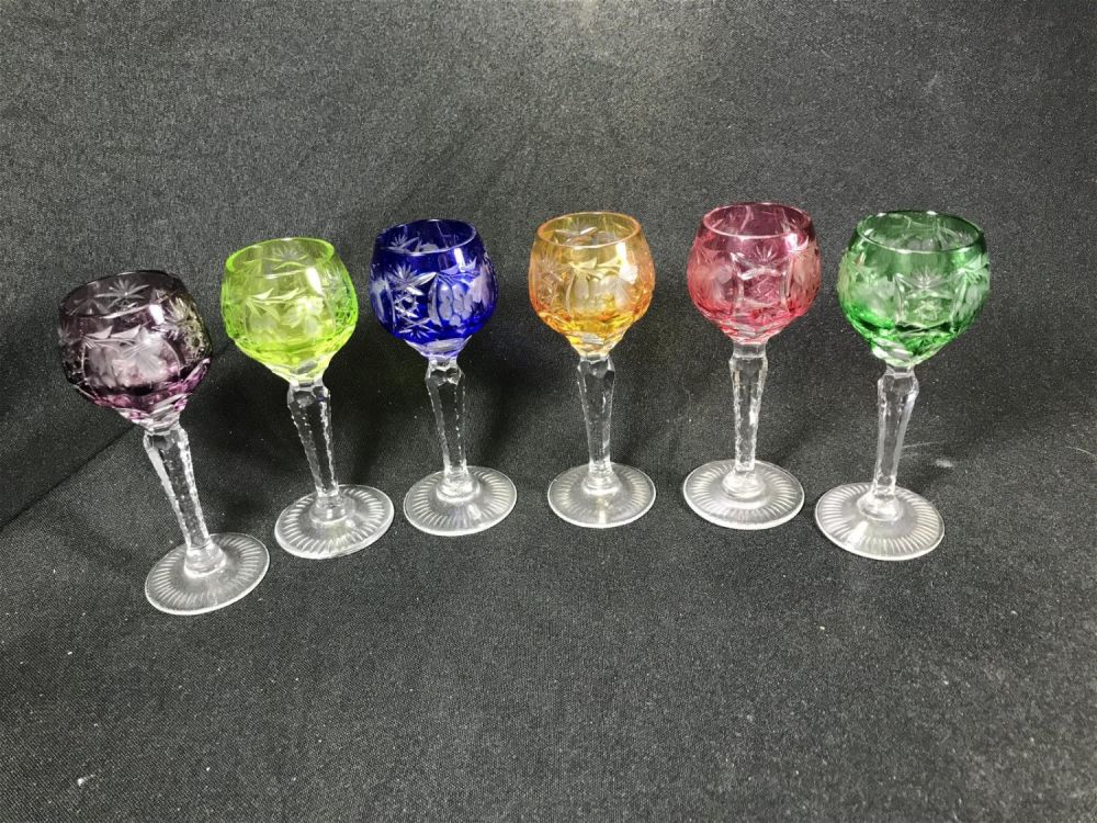 Lot 177: Cordial Glasses Each measures 5 inches tall by 2 inches diameter