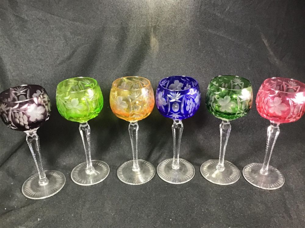 Lot 180: Elegant Wine Glasses (6) Each measures 7.5 inches tall