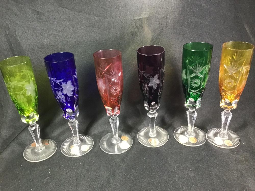 Lot 185: Joska Bleikristall Champagne Glass Set Each measures 9 inches tall