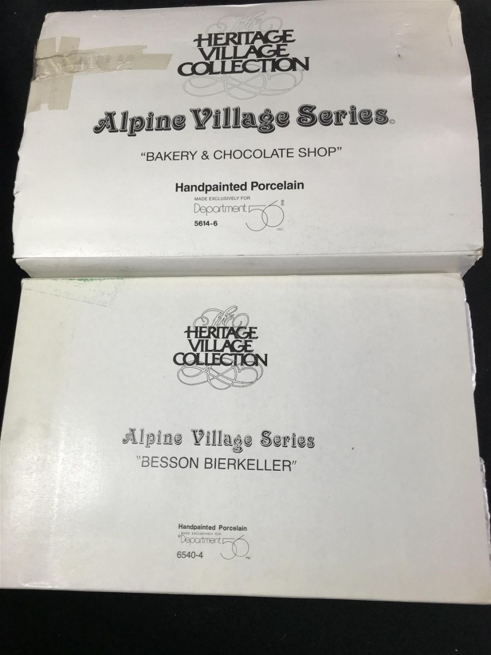 Lot 210: Department 56 Heritage Village Series Besson Bierkeller & Bakery and Chocolate Shop