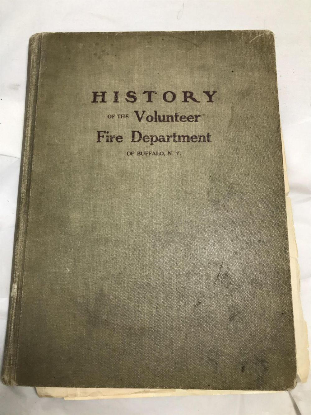 Lot 178: History Of The Volunteer Fire Dept Book 1906 Stamped Capt WM J Boland
