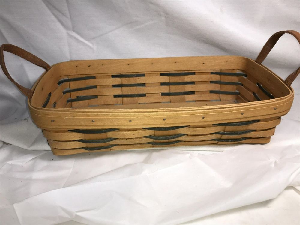 Lot 179: Longaberger Baskets Bread Basket Handwoven Measures 15 inches wide