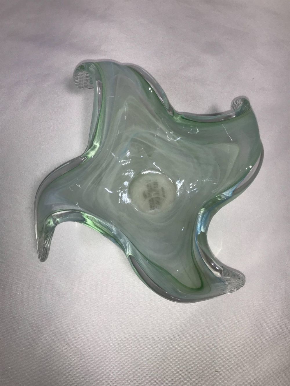 Lot 183: Murano Art Glass Candy Dish Measures 4 inches tall by 9 inches wide