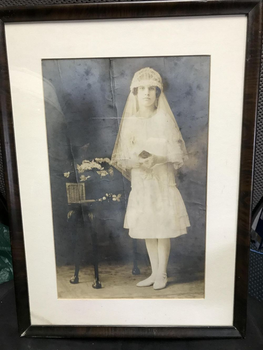 Lot 216: Vintage First Communion Photo Measures 20 x 15 inches