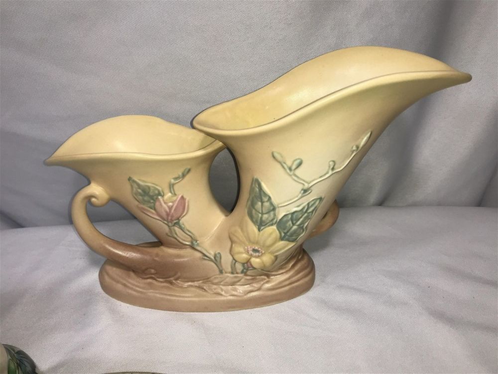 Lot 227: Hull Art Cornucopia Measures 8 inches tall by 12 inches wide