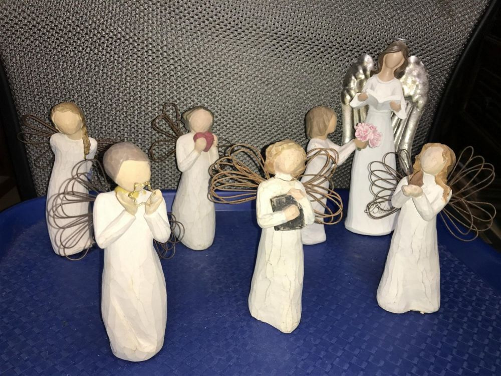 Lot 237: Willow Tree Angels Collection Includes Angels, Thank You and other (not Willow Tree) Angel labeled
