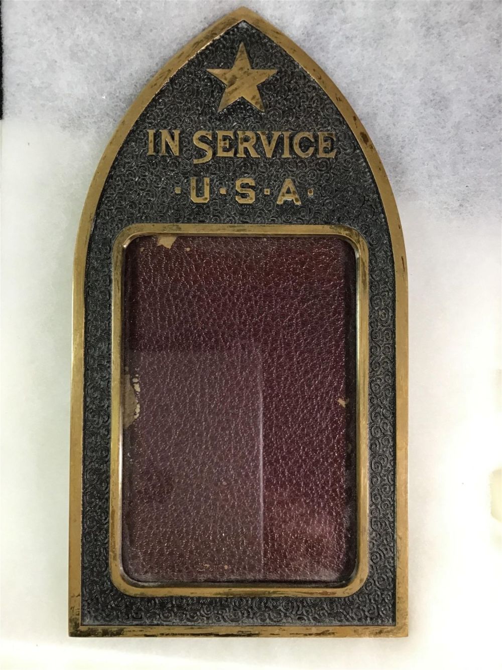 Lot 167: Son In Service Brass Frame Measures 9.5 x 5 inches
