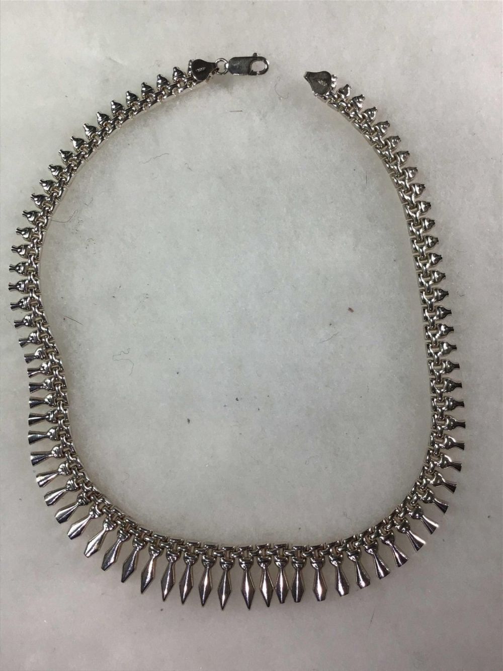 Lot 172: Sterling Italian Designer Necklace Measures 17 inches long