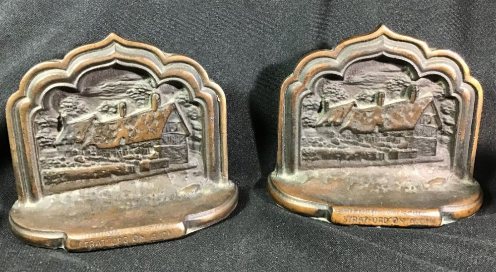 Lot 175: Pair of Stratford Bookends Each measures 4.5 inches tall by 5.5 inches wide