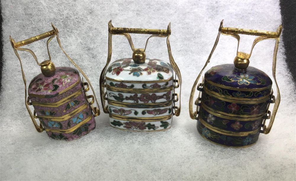 Lot 178: CloisonnÃ© Tray Compartments (3) Each measures approximately 2.5 inches tall