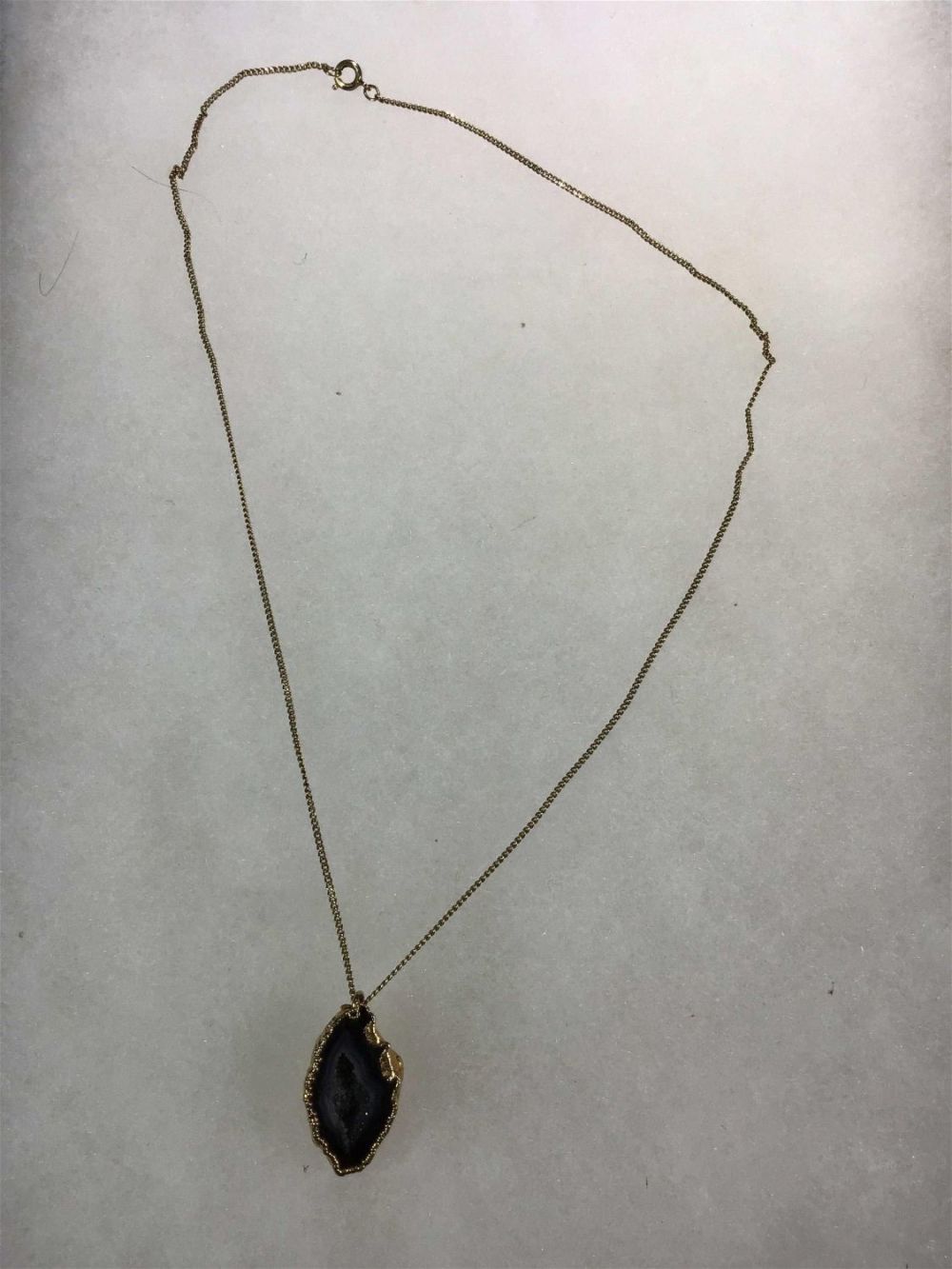 Lot 185: 14K Gold Overlay on Aragonite Amethyst Necklace
