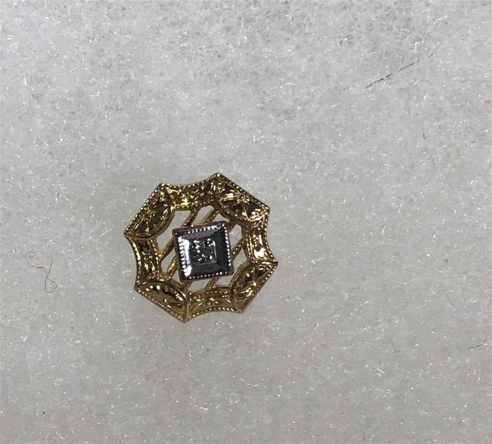 Lot 191: Detailed Tie Tac w/ Diamond .