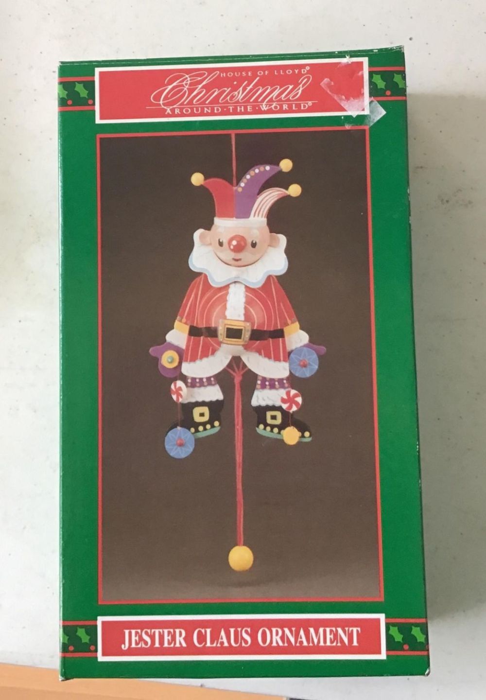 Lot 159: Vintage Christmas Jester Clause Ornament .
