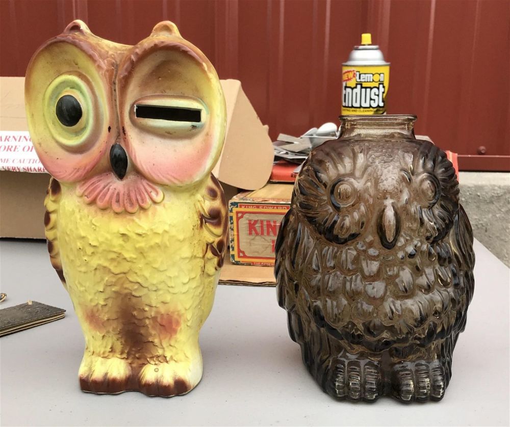 Lot 160: Vintage Owl Coin Banks (2) .