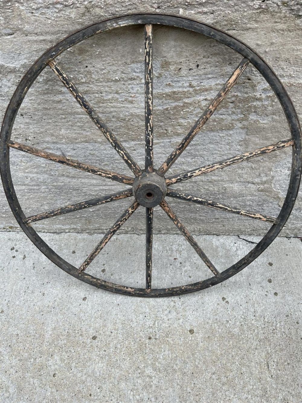 Lot 164: Primitive Wagon Wheel Measures appr. 23" diameter