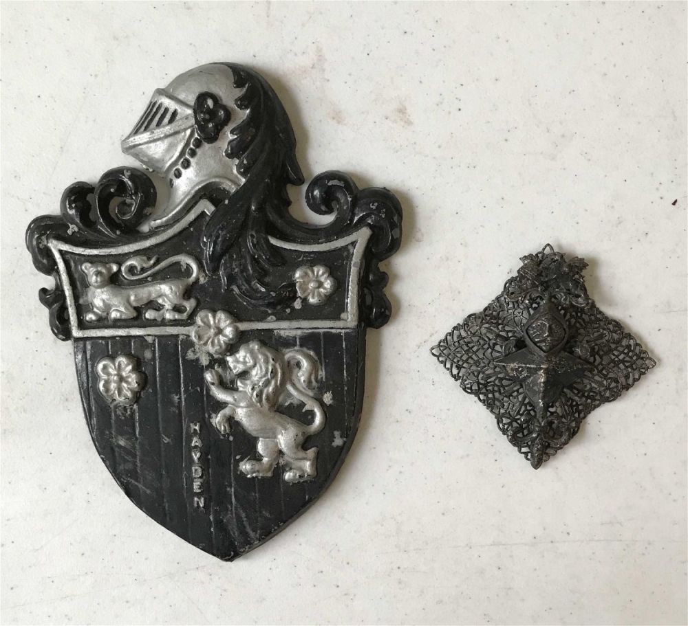 Lot 172: Vintage Soldier badge pieces set of two .
