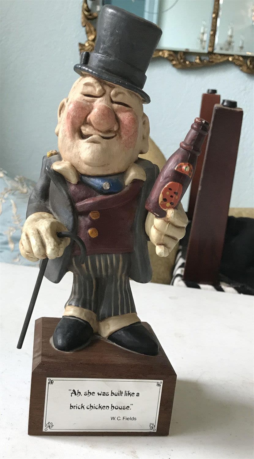 Lot 175: Vintage W.C Fields figurine with quote included .