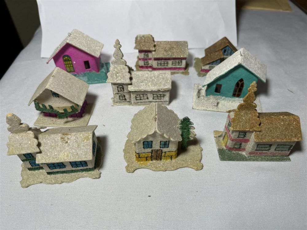 Lot 203: Christmas Landscape Houses Set of 9