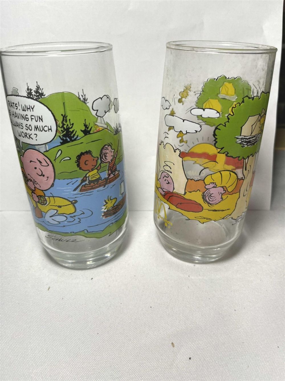 Lot 210: Vintage Peanuts Tumblers Camp Snoopy Collection McDonalds