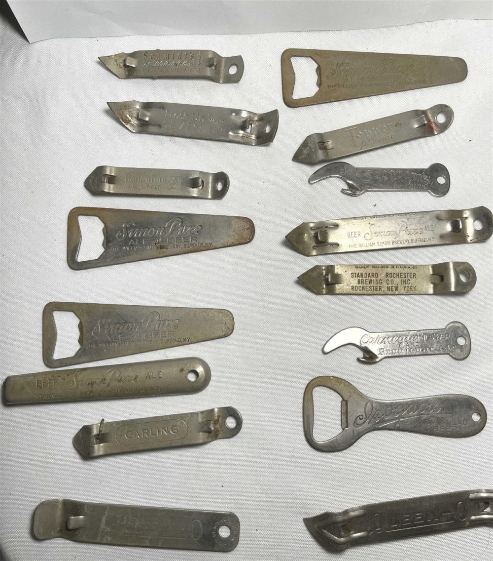 Lot 217: Vintage Can Opener & Bottle Opener Collection Simon Pure, Iroquois, Queen-O, Carling, Ballantine,