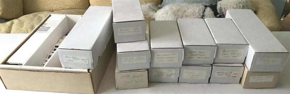 Lot 233: Vintage Box of Assorted Sports Cards Dates range from mid to late 90â€™s