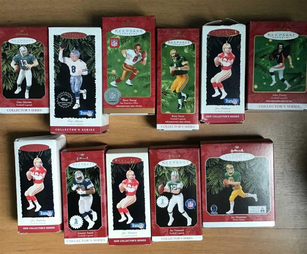 Lot 249: Vintage hallmark collector series football ornaments (11)