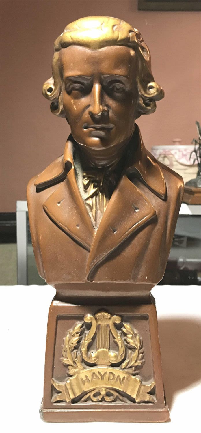 Lot 161: Vintage Decorative Piece Haydn Measures to be 12 and a half inches tall, 5 1/2 inches across, and
