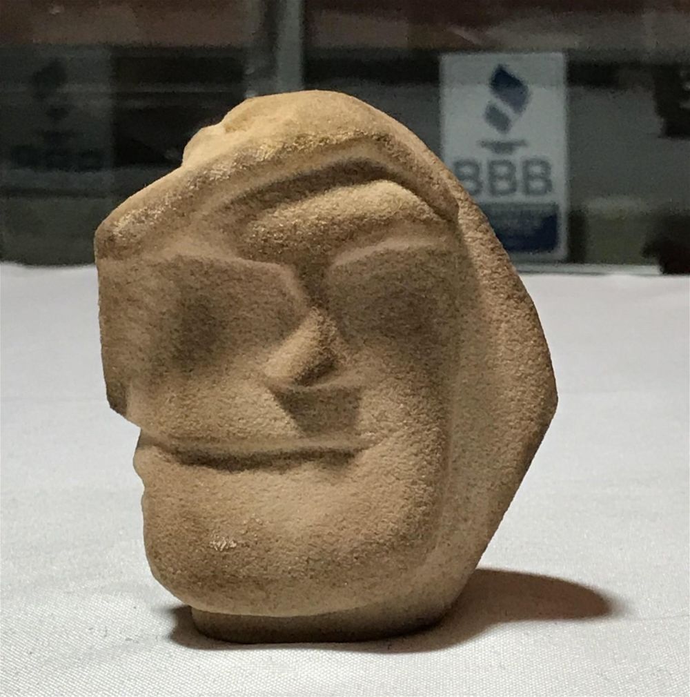 Lot 172: Vintage Decorative Two Face Native Figurine Hand Made from sandstone. The dimensions of this piece