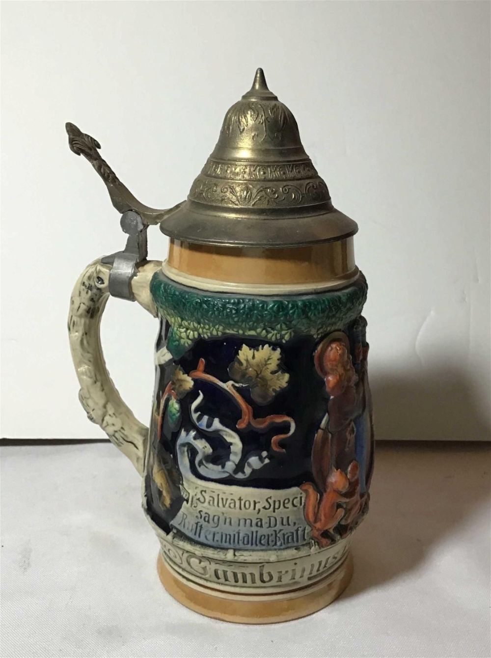 Lot 153: Vintage decorative beer stein .