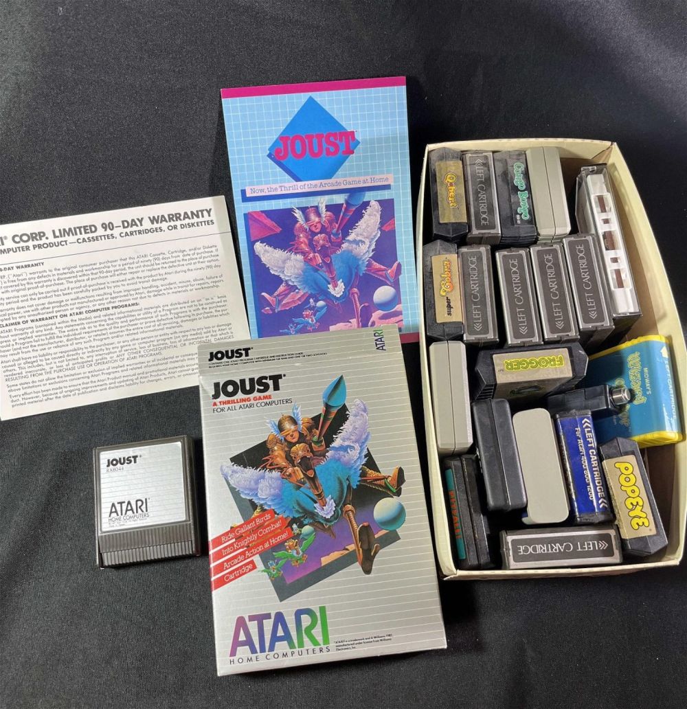 Lot 159: Atari Games plus Manuals Joust, Popeye, Frogger, & more
