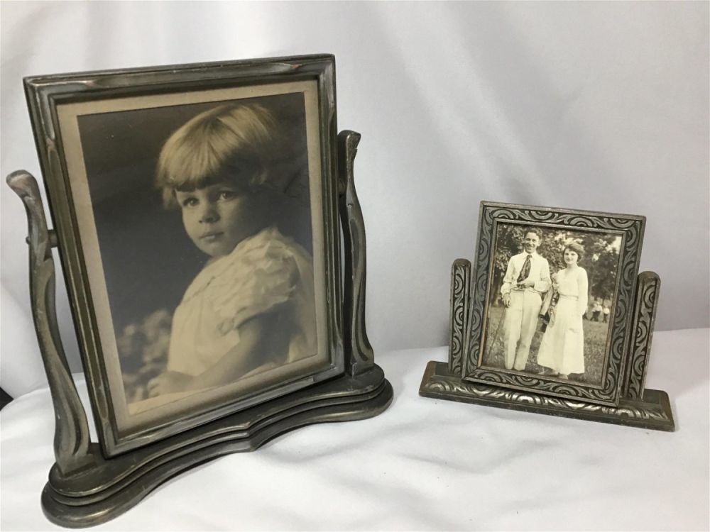 Lot 177: Vintage Flip Frame Photographs (2) Larger frame measures 9.5 inches tall